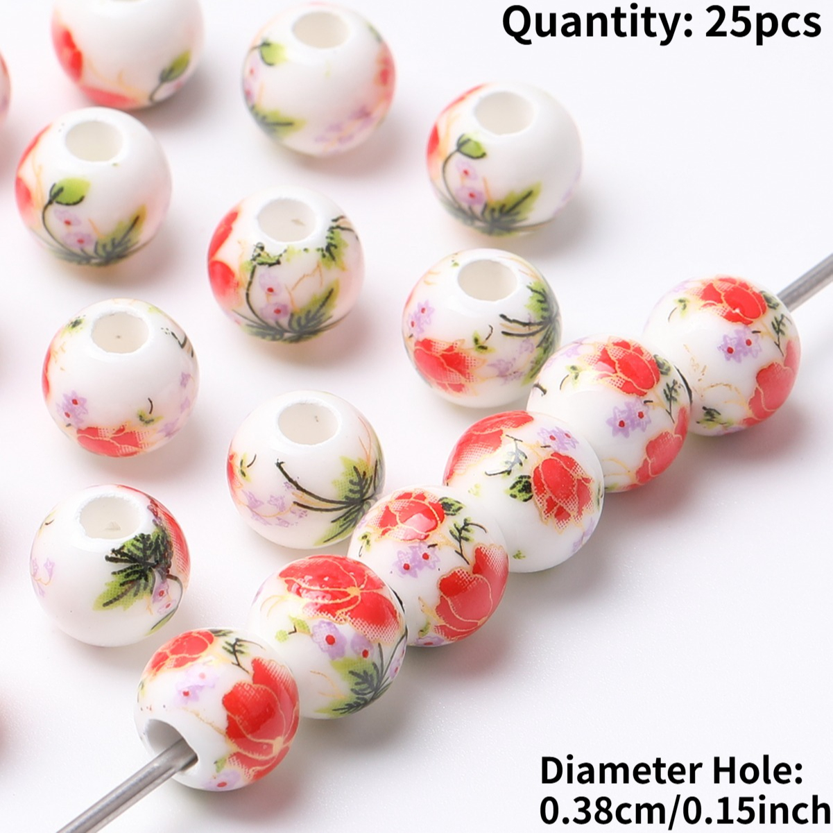 25pcs Vintage Ceramic Beads for DIY Jewelry Making
